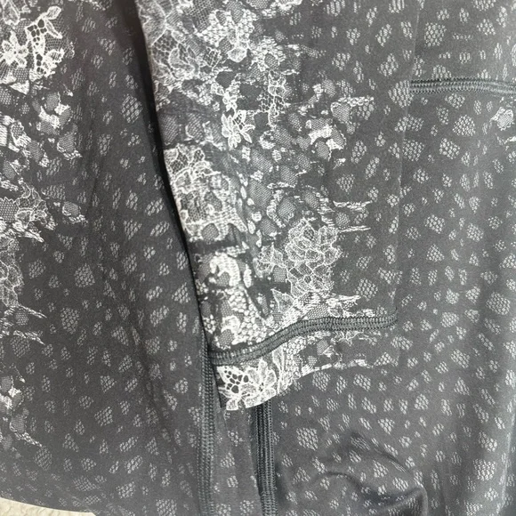 Lululemon Wunder Under Hi-Rise Nulux Leggings Overlace Black Grey Size 8 - Picture 7 of 13